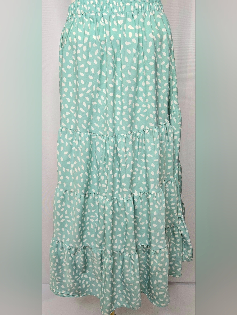 SimpleFun Seafoam/Mint Green High-Low‎ Tiered Vacation Skirt | Size M NWOT